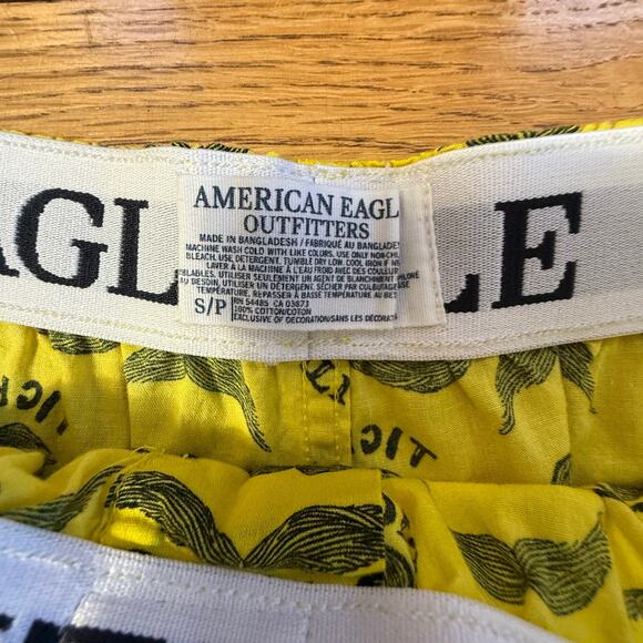 Novelty Print Mens Boxers SZ S American Eagle Funny Mustache Swim Lot of 2 Fun - Picture 7 of 9